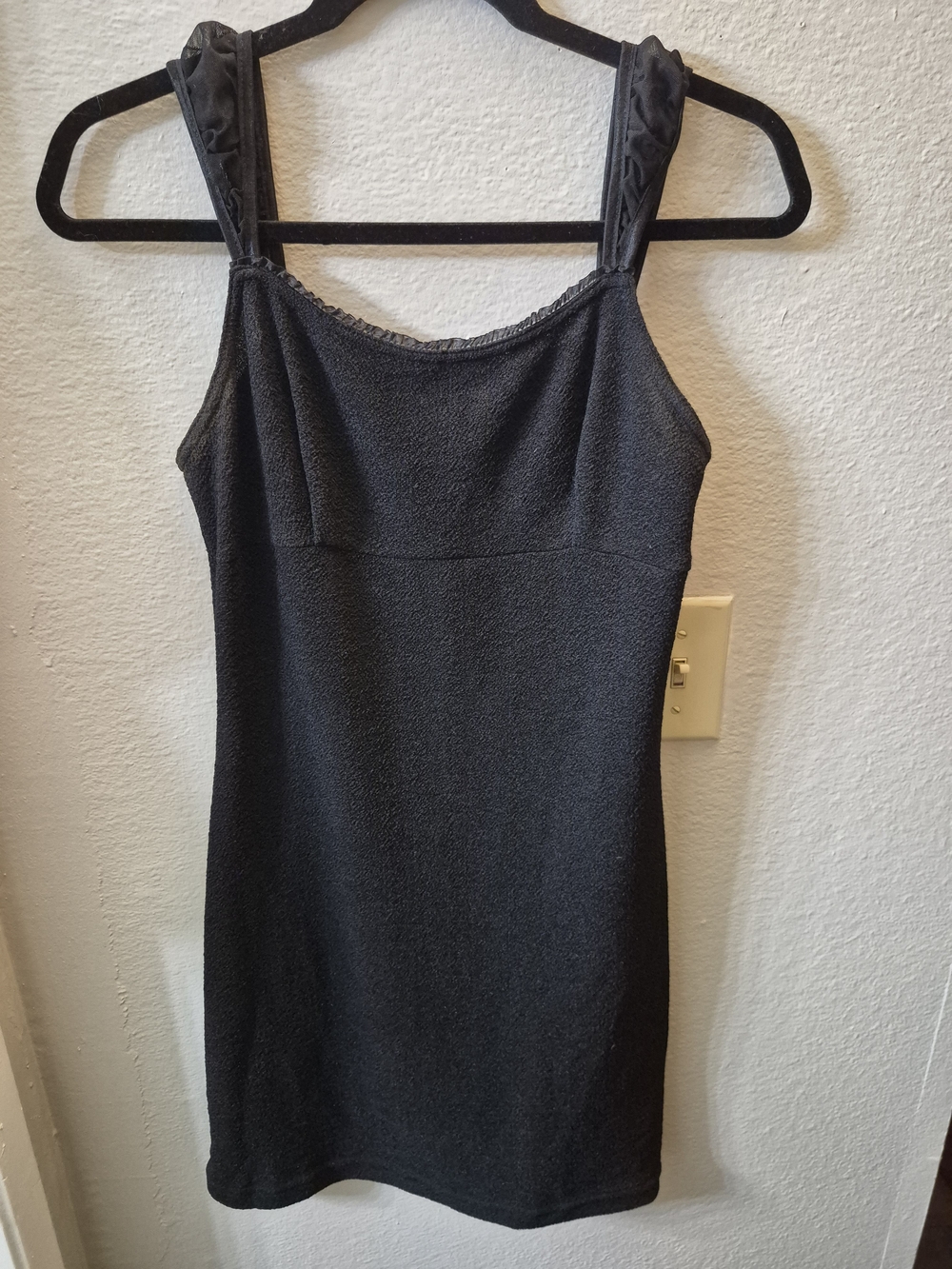 Classic Black Midi Dress with Wide Straps